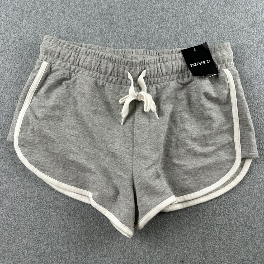 Forever 21 Shorts Womens Medium Gray Dolphin Knit Athletic Loungewear Casual New